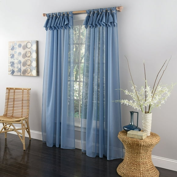 Lorraine Home Fashions Panneau de Fenêtre à Onglets Breeze, 54 Pouces x 63 Pouces, Bleu