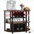 thumbnail image 4 of Industrial Wine Bar Cabinet with Charging Station, LED Lights & 10-Bottle Rack | Rustic Brown | Steel, 4 of 10