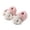 Pink, variant on Girls Plush Bunny Slippers, Cute Bow Indoor House Shoes, Warm Soft Sole Winter Booties for Toddler Kids 6M-5Y