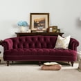 thumbnail image 3 of Jennifer Taylor Home La Rosa 84" Victorian Chesterfield Living Room Tufted Sofa Couch, Burgundy Velvet, 3 of 9