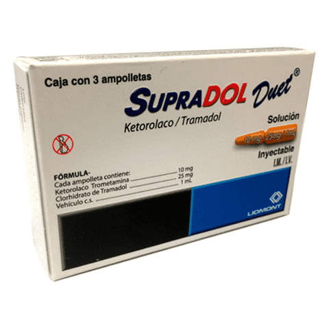Supradol Duet 10 mg- 25 mg / 1 ml solución inyectable 3 ampolletas
