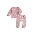 thumbnail image 3 of Izhansean Newborn Infant Baby Girl Clothes Set Long Sleeve Sweatshirts Tops Pants Outfits Pink 6-12 Months, 3 of 6