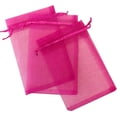 thumbnail image 1 of 100 Pcs Fuchsia 3x4 Sheer Drawstring Organza Jewelry Pouches - Wedding Party Favor Gift Candy Bags [], 1 of 1