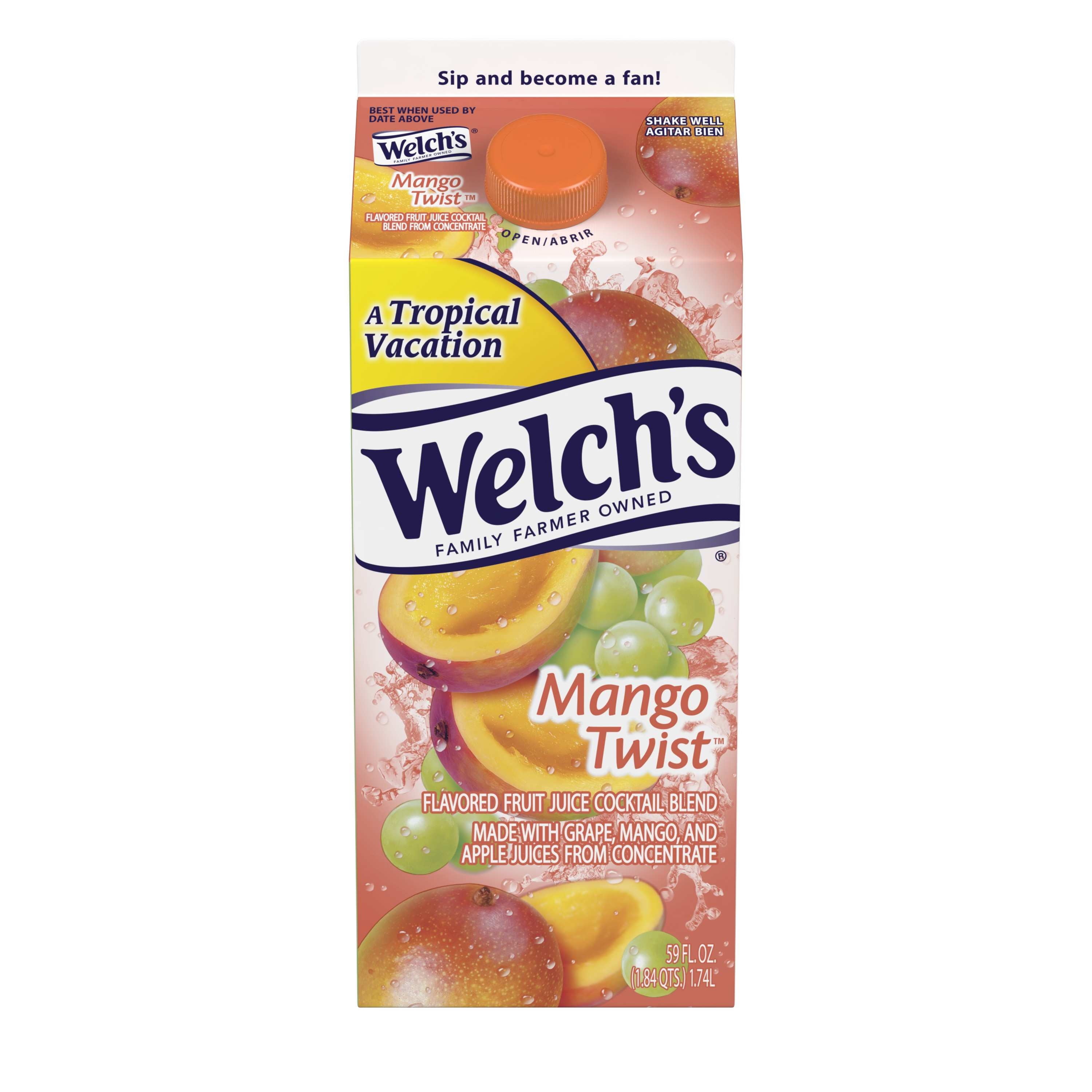 Welch's Mango Twist Fruit Juice Drink, 59 fl oz carton