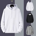 thumbnail image 4 of Men Casual Plain Pullover Hoodies Hooded Sweatshirts Long Sleeve Jumper Tops, 4 of 8