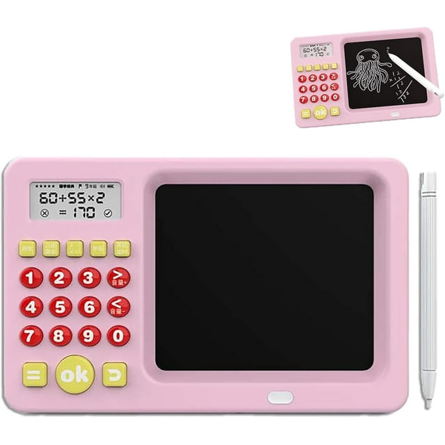 2-in-1 Math Learning Tablet - Handwriting Practice & Interactive Games, Learning Tablet & Drawing Board Electronic Math Games for Kids, Fun Educational Toy Gift for Boys & Girls
