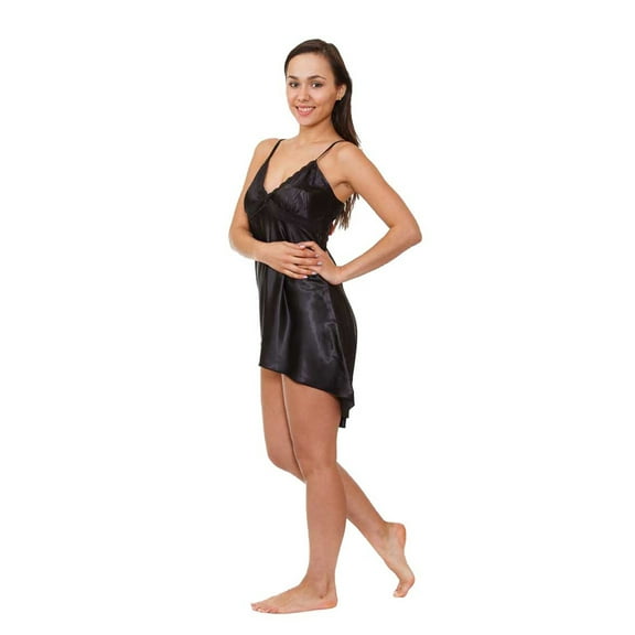 Up2date Fashion's Women's High-Low Style Chemise with Matching Lace and Bow