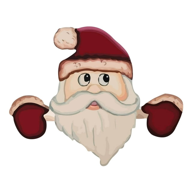 Fiudx Valla de Jardín de Papá Noel, Decoración Navideña, Letrero para Exteriores, Diseño Invernal Encantador, Decoración Navideña Versátil, Pegamento Incluido, Tamaño 40 X 30 Cm