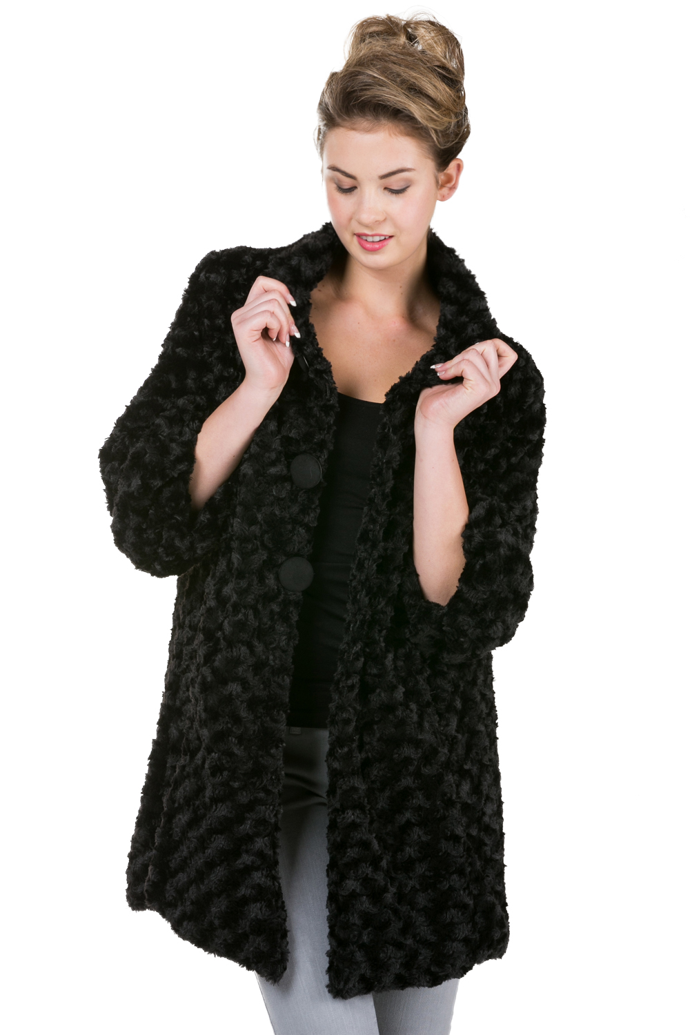 Women's Fashion Faux Fur Rosette Half 