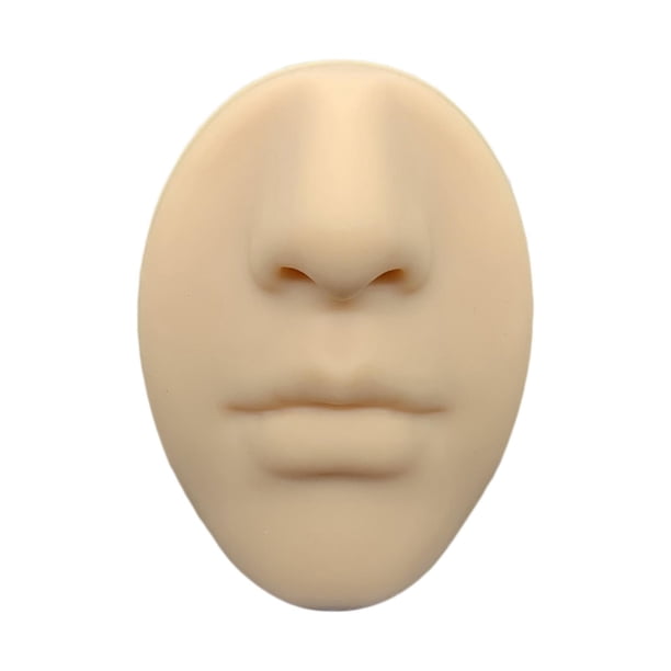 beautymall2017 Modelo de cara de silicona, herramienta didáctica, realista, portátil para joyería Beige