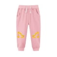 thumbnail image 2 of HAOTAGS Boys Girls Sweatpants(2-13), Casual Graphic Print Fall Winter Thickened Fleece Warm Sport Joggers Pink 3-4Years, 2 of 4