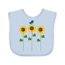 Inktastic Sunflower Garden and bird Boys or Girls Baby Bib