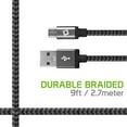 thumbnail image 3 of Cellet Heavy Duty Braided USB-A to Micro USB Cable [9 feet/2.7 meters] and Atom Cloth for Samsung Galaxy J2 Core, 3 of 6