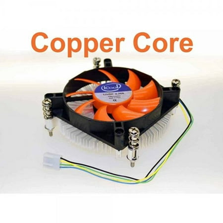 icool intel cpu i3 i5 lga 1150 / 1151 / 1155 low profile 1u copper core cooling fan 95w