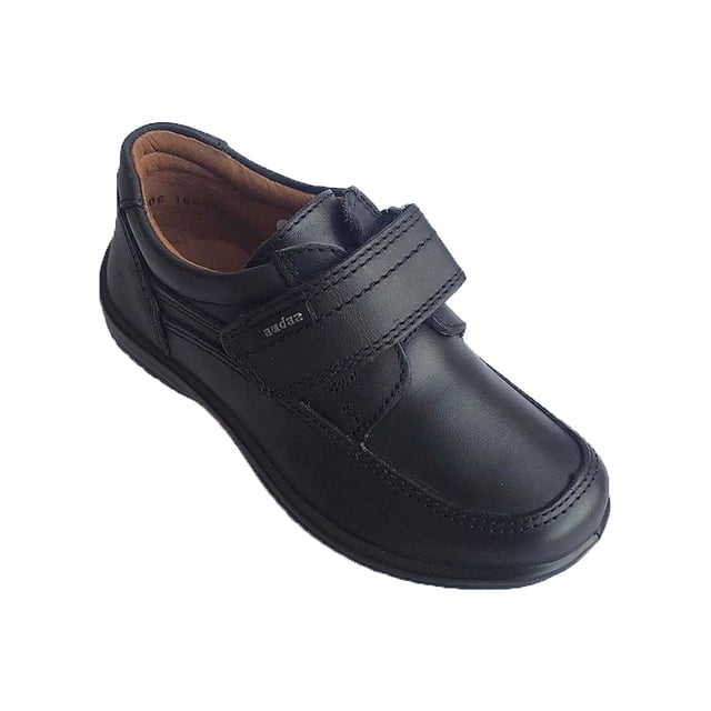 ZAPATOS ESCOLARES COLEGIAL BOTAS COQUETA NIÑO NEGRO PIEL 166402 LEON 166402p