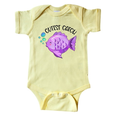 

Inktastic Cutest Catch Cute Purple Fish Gift Baby Boy or Baby Girl Bodysuit