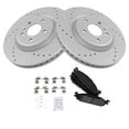 thumbnail image 2 of TRQ Front Performance Brake Pad & Rotor Kit Brake Pads Brake Rotors Set Ceramic Premium G-Coated Fits Select 2011-2019 Ford Explorer 2009-2019 Flex 2010-2019 Taurus 2009-2012 Lincoln MKS MKT, 2 of 5