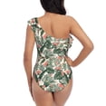 thumbnail image 6 of Yiaed Palm Trees and Tropical Print Women One Piece Swimsuits Tummy Control One Shoulder Bathing Suits Pattern Ruffle Swimwear-Small, 6 of 8