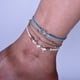 thumbnail image 2 of Tobillera boho cadena de plata con colgante de tortuga y cuentas turquesa para mujeres y niñas, 2 of 5