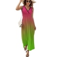 thumbnail image 2 of Pink Green Gradient Sleeveless Dress Summer Women Clothes Dress for Pregnant Women Dresses, 2 of 9