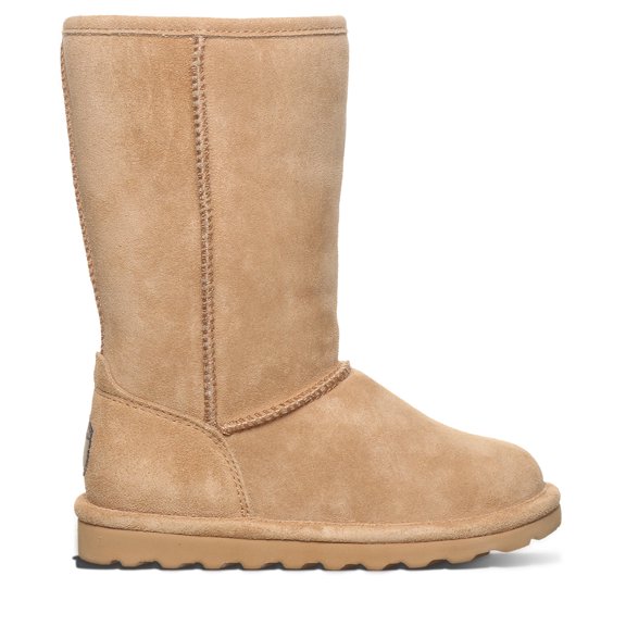 BEARPAW Elle Tall Youth Iced Coffee Size 2 | Youth's Boot Classic Suede | Youth's Slip On Boot | Comfortable Winter Boot