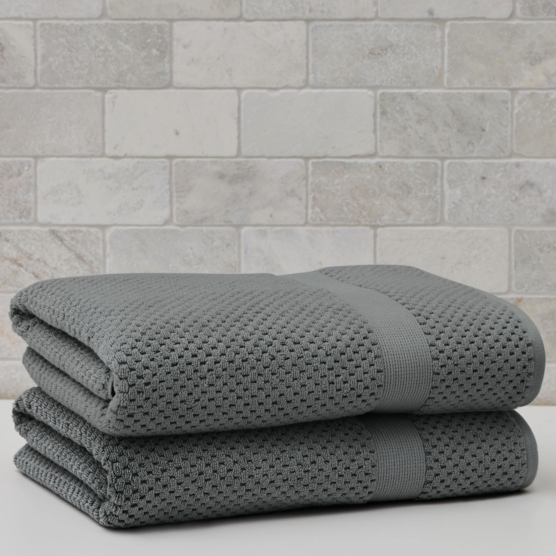 Better Homes & Gardens Signature Soft Cotton Popcorn Textured Bath Sheet, Grey Flannel