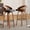 Black, 26in, variant on Farini Swivel Bar Stools Set of 2, Upholstered PU Leather Stools with Rattan Back & Footrest, 26" Counter Height for Kitchen Island, Bar, or Dining Room, Black