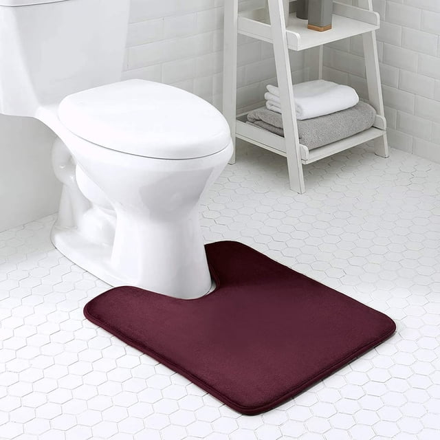 Memory Foam Bath Rug 24”x36” Dark Purple Non Slip Bathroom Mat Machine Wash