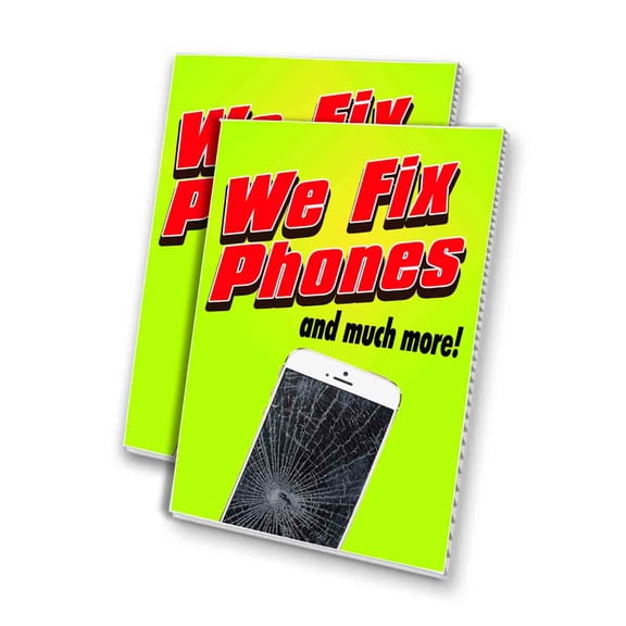 We Fix Phones And Much More (24" X 36") 4mm Corrugated Plastic Panel, Graphics Applied To 1 Side (Pk of 2)