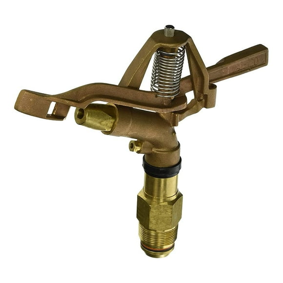Underhill Impact Sprinkler Head Metal, 1 1/4-Inch MPT Full Circle, Brass, 96-Foot, 1-Inch Drive Nozzle, 1/8-Inch Close-in Nozzle, SI125F