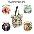 thumbnail image 7 of FORMRS Womens Canvas Tote Bag with Zipper Inner Pocket Shoulder Handbag, Floral Blooms, 7 of 7