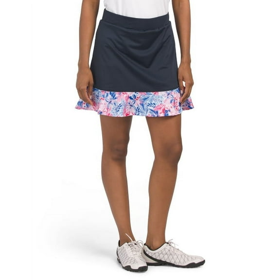 STELLA PARKER WOMEN - SKIRT SPORT TENNIS GOLF SZ LARGE BLUE PINK - SKORT UPF