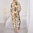 thumbnail image 3 of Pajama Sets for Women 2 Pcs, Cute Coffee Owls Button Down Long Sleeve Sleepwear Lounge PJ Sets, 3 of 6