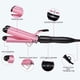 thumbnail image 3 of TOP4EVER Rizador de 3 barriles, herramienta rizadora de cabello de 1 pulgada, ondulador para mujeres, ondas de playa con dos configuraciones de temperatura, rosa, 3 of 5