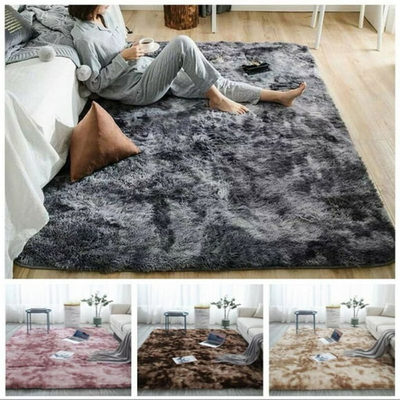AMERTEER Clearance!Super Soft Area Rug for Bedroom Fluffy Rugs Shag Rugs for Living Room Big Rug Furry Rugs for Girls Boys Room Shaggy Rug for Kids Baby Room Nursery Dorm Anti-Slip Rug Bl