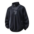 thumbnail image 1 of pstuiky camisa de manga larga para hombre, Sudadera de hombre de color liso con cuello alto, manga larga y diseño de patchwork con semicremallera Tops de hombre l, 1 of 3