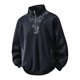 thumbnail image 1 of pstuiky manga larga para hombre, Sudadera de hombre de color liso con cuello alto, manga larga y diseño de patchwork con semicremallera camisetas de hombre xxl, 1 of 3