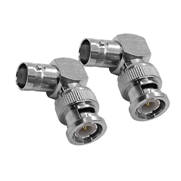 Tholdsy 2PC/10PC Conector de codo Adaptador de cable coaxial RF Ángulo derecho de 90 ° Teléfono y Comunicación 2 piezas y plata s