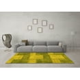 thumbnail image 3 of Ahgly Company Machine Washable Indoor Round Patchwork Yellow Transitional Area Rugs, 7' Round, 3 of 4