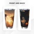 thumbnail image 3 of Salouo Castle Cool Fire Dragon Print 20oz Tumbler with Lid,Stainless Steel Vacuum Insulated Tumbler Durable Insulated Coffee Mug Thermal Cup with Splash Proof Sliding Lid-Straw Two-piece Set, 3 of 8