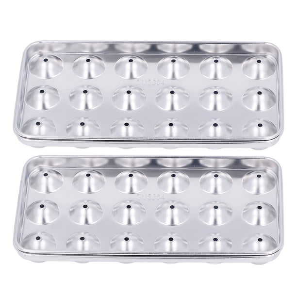 Molde Para Bandeja De Hielo De Acero Inoxidable, Molde Seguro De Doble Capa Para Hacer Bolas De Hielo De 18 Rejillas Para Fiesta Y Bar