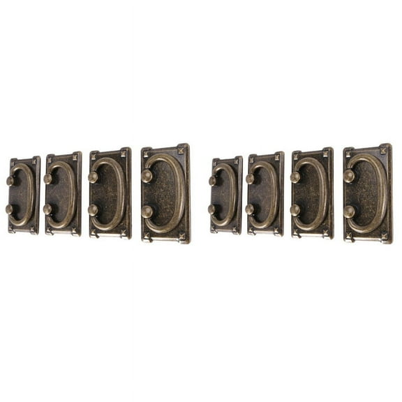 8Pcs Vintage Antique Bronze Drawer Ring Pull Handles, Cabinet Door Furniture Handle Decoration