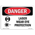 thumbnail image 1 of SignMission OS-DS-A-1218-L-1418 12 x 18 in. OSHA Danger Sign - Laser Wear Eye Protection, 1 of 1