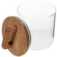 thumbnail image 4 of Glass Food Storage Container with Wooden Lid Canister Kitchen Glass Canister Sugar Container, 4 of 7