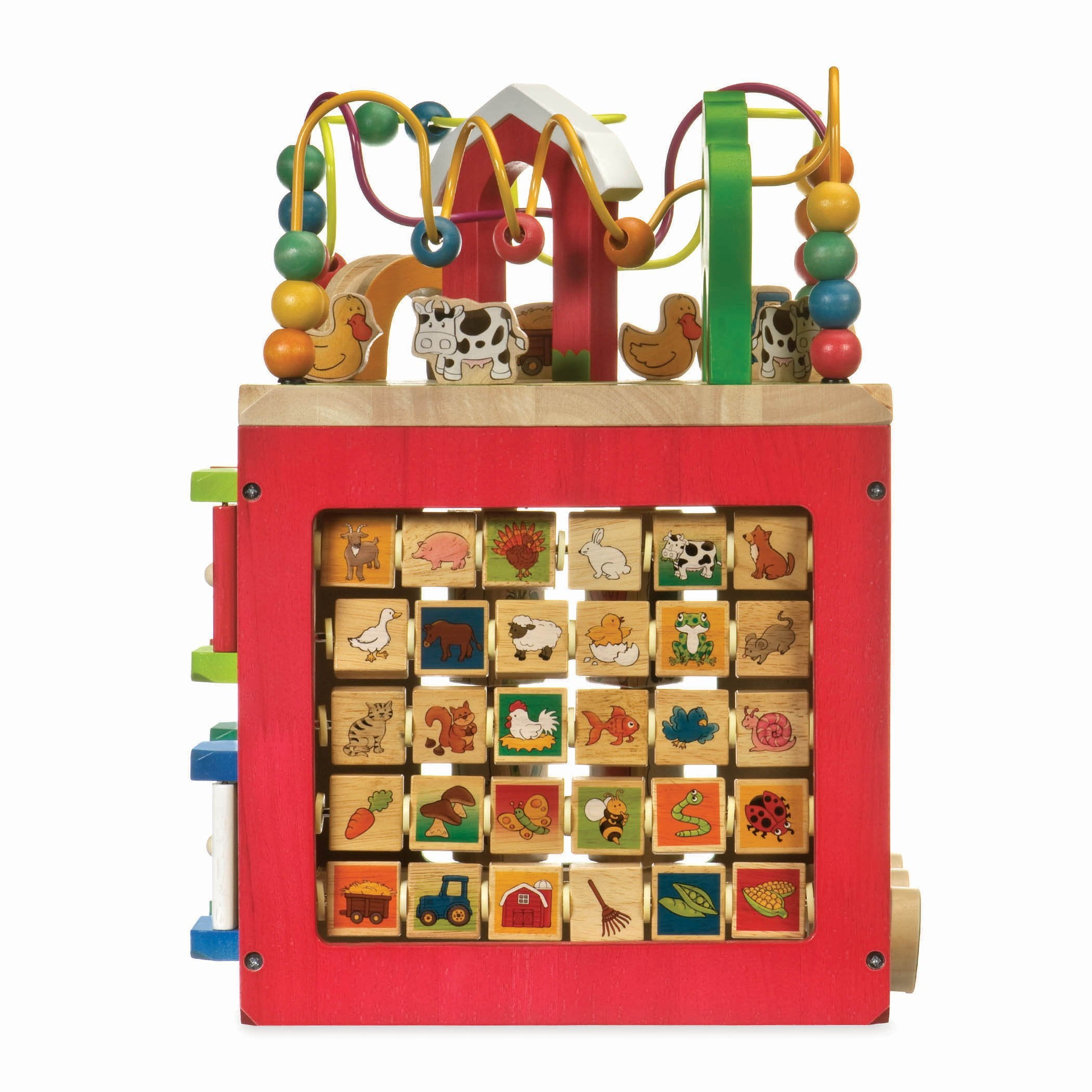 wooden activity cube