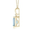 thumbnail image 2 of Angara Natural 2 Ct. Aquamarine with Diamond Solitaire Pendant Necklace in 14K Yellow Gold for Women with 18 Inches Chain, 2 of 8