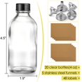 thumbnail image 2 of Botellas de vidrio AOZITA 120 ml con tapas y embudos, paquete de 20, 2 of 9