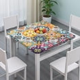 thumbnail image 3 of Colorful Floral Bohemian Table Cover, 36x36 Inch Square Tablecloth with Stretch Fit for Decorative Patio and Dining Use, 3 of 6