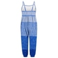 thumbnail image 4 of Jewelreauty Toddler Girl One Piece Jumpsuits Sleeveless Strap Patchwork Rompers Summer Outfits with Pockets (3-4 Years, A Blue), 4 of 5