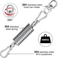 thumbnail image 2 of Spring Hanging Kit 250KG Capacity, 2x M10 Snap Hooks, 1x Suspension Spring and 1x 360 Rotatable ring, for Hammock Swing Chair, 2 of 5